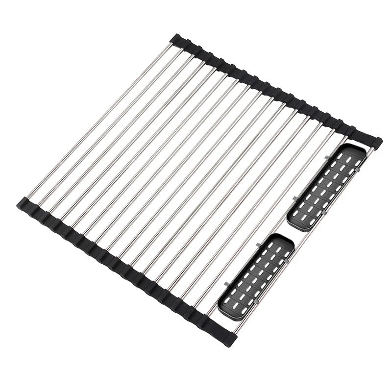 Foldable Stainless Steel Dish Drainer Drying Rack